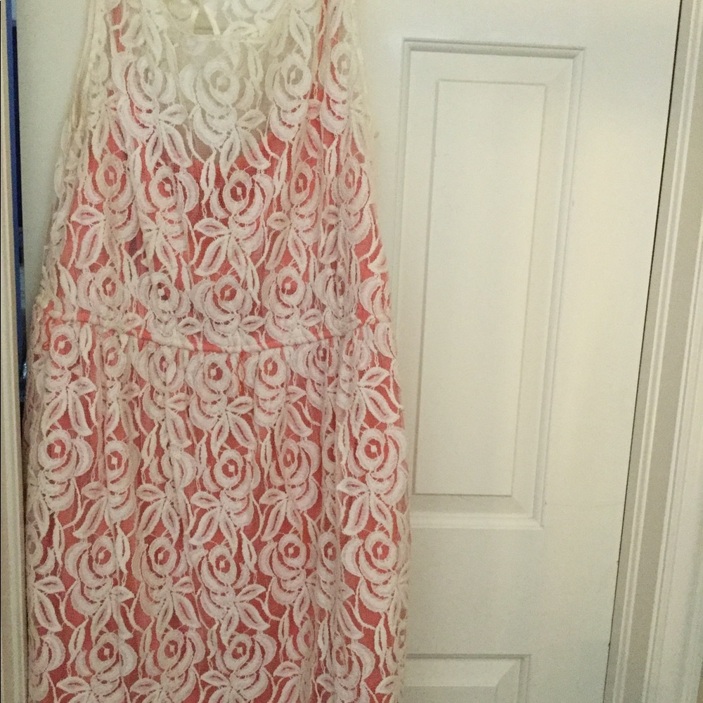 Event/wedding dress with peach belt